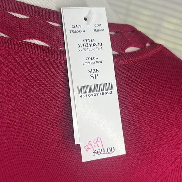 WHBM Short Sleeve Cutout Top Size Small Petite - Picture 5 of 6